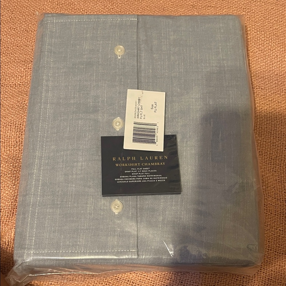 Ralph Lauren Light Blue Chambray Shirt full flat sheet